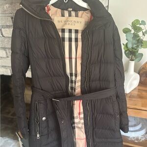 Burberry Brit Black Belted Puffer Coat